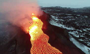 ‘GMA’ Flies Drone Over Erupting Volcano Live